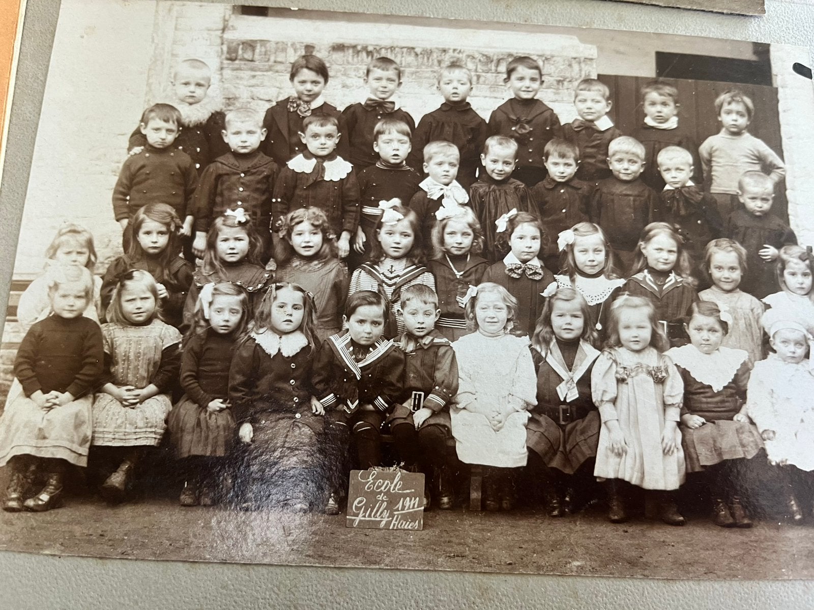 Photos école gilly 1911 haies centre 1908, Timbres & Monnaies, Enlèvement ou Envoi