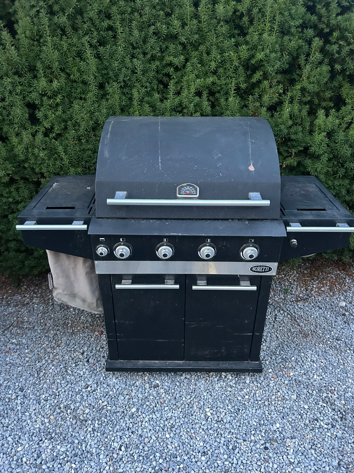 Boretti gasbarbecue inclusief zijbrander en gasfles, Enlèvement, Comme neuf