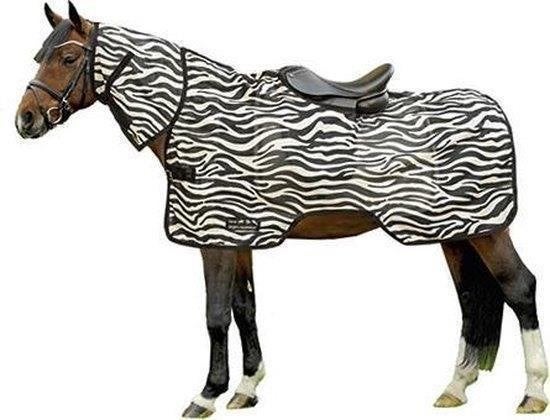 Vliegenuitrijdeken - Zebra- wit/zwart - 125/150, Animaux & Accessoires, Chevaux & Poneys | Couvertures & Couvre-reins, Neuf, BR