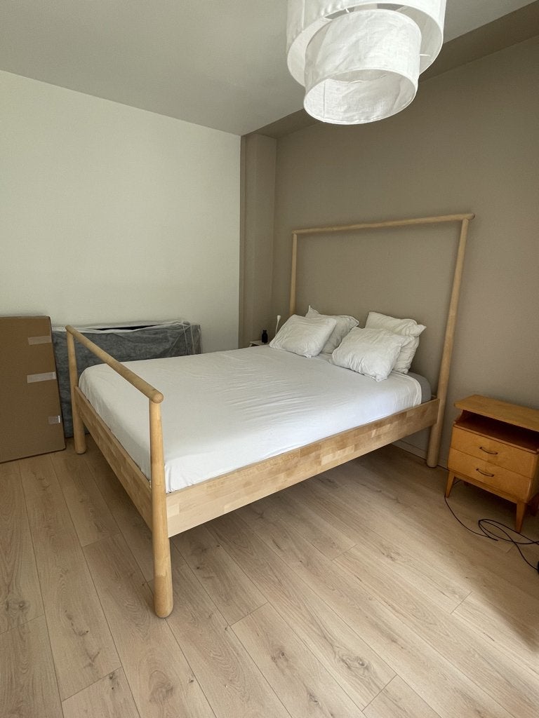 Cadre lit IKEA GJORA - 160cm x 200cm, Beige, Enlèvement, Utilisé, 200 cm