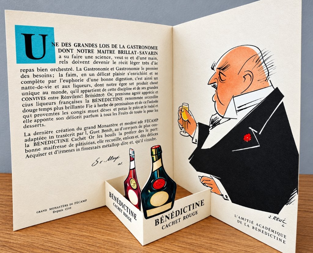 Vintage Bénédictine pop-up ❖ René Lalique ❖ ~ 1930, Enlèvement ou Envoi, Comme neuf, Autres types