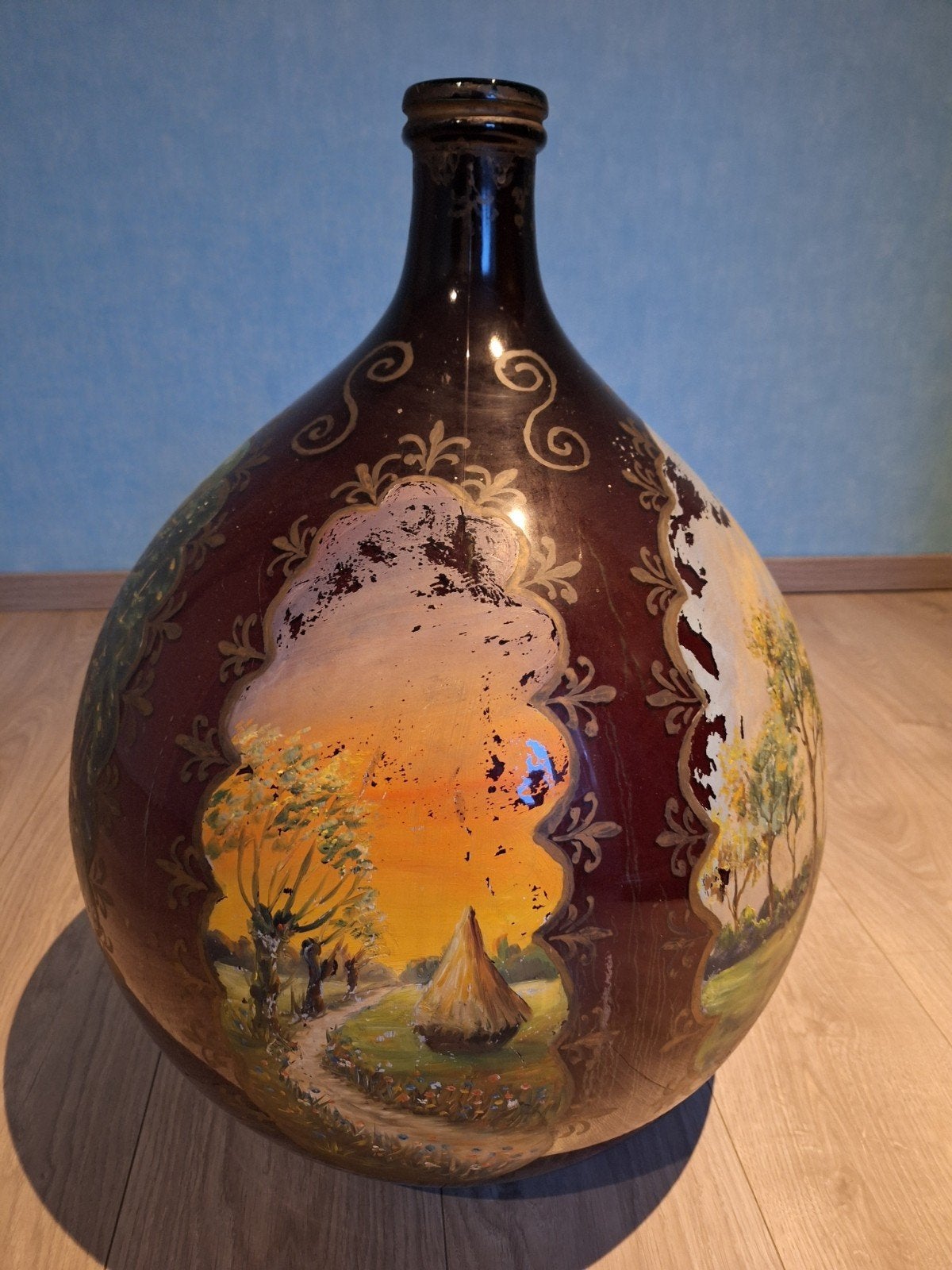 GRAND VASE EN VERRE AVEC PEINTURES, Enlèvement