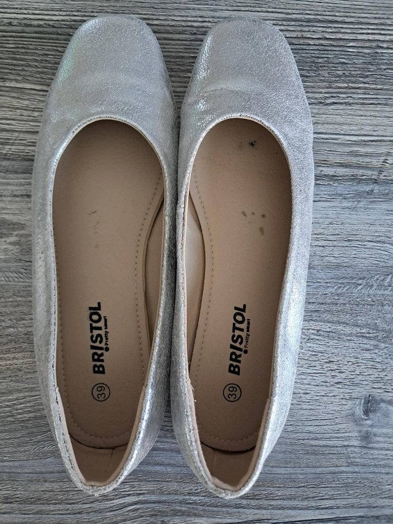 Ballerina's zilver Bristol maat 39, Kleding | Dames, Zo goed als nieuw, Bristol, Ballerina's, Ophalen of Verzenden