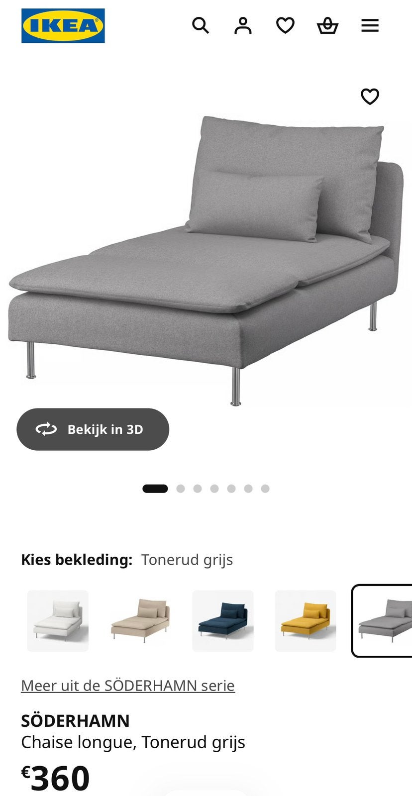 Zetel Ikea SÖDERHAMN, Ophalen, Zo goed als nieuw
