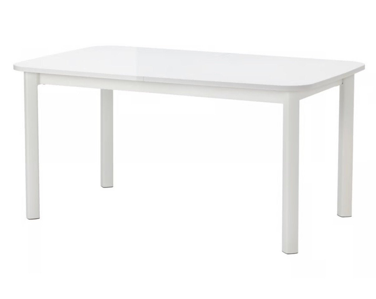 Witte uitschuifbare eettafel IKEA, Ophalen, Zo goed als nieuw