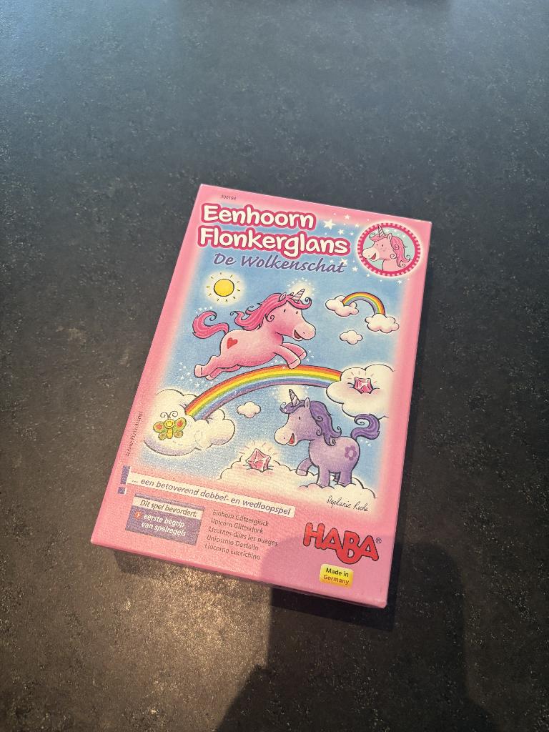 Spel Eenhoorn Flonkerglans HABA, Hobby en Vrije tijd, Ophalen, Gebruikt