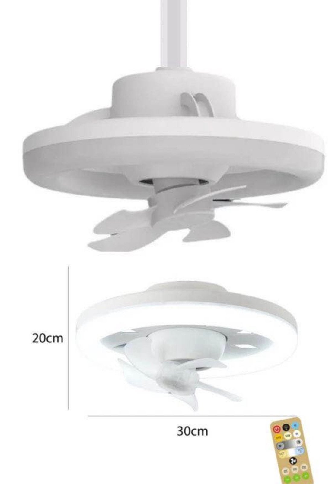 Plafonnier LED avec ventilateur rotatif à 360, Neuf, LED, 30 cm, Plafonnier