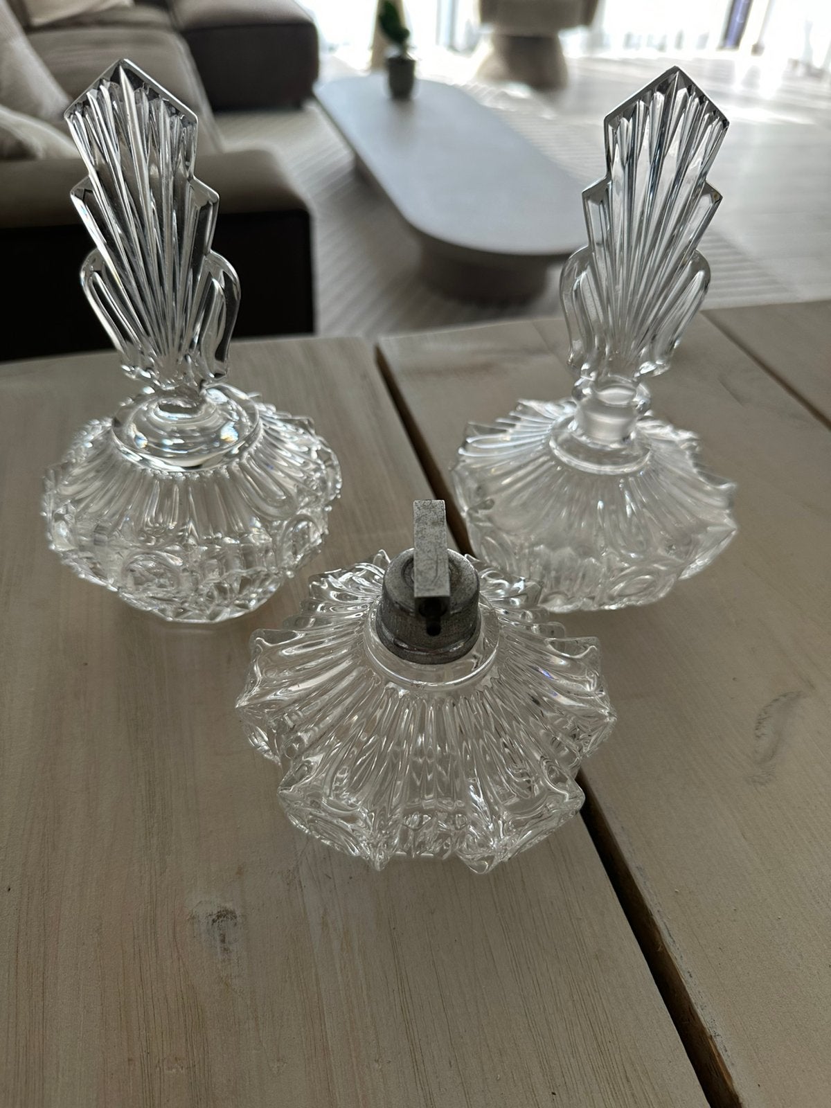 Vintage Art Deco Glazen Kaptafelset / Parfumset, Antiek en Kunst, Ophalen of Verzenden