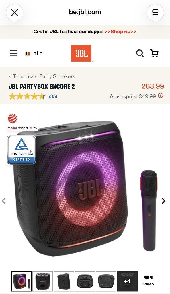 JBL Partybox Encore 2, TV, Hi-fi & Vidéo, Enceintes, Neuf, JBL, Chargeur inclus, Kit d'enceintes