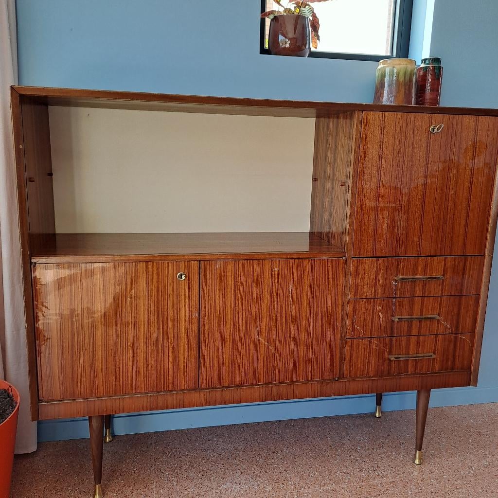 Vintage kast, Huis en Inrichting, Kasten | Dressoirs, Ophalen, Gebruikt, 100 tot 150 cm, 25 tot 50 cm