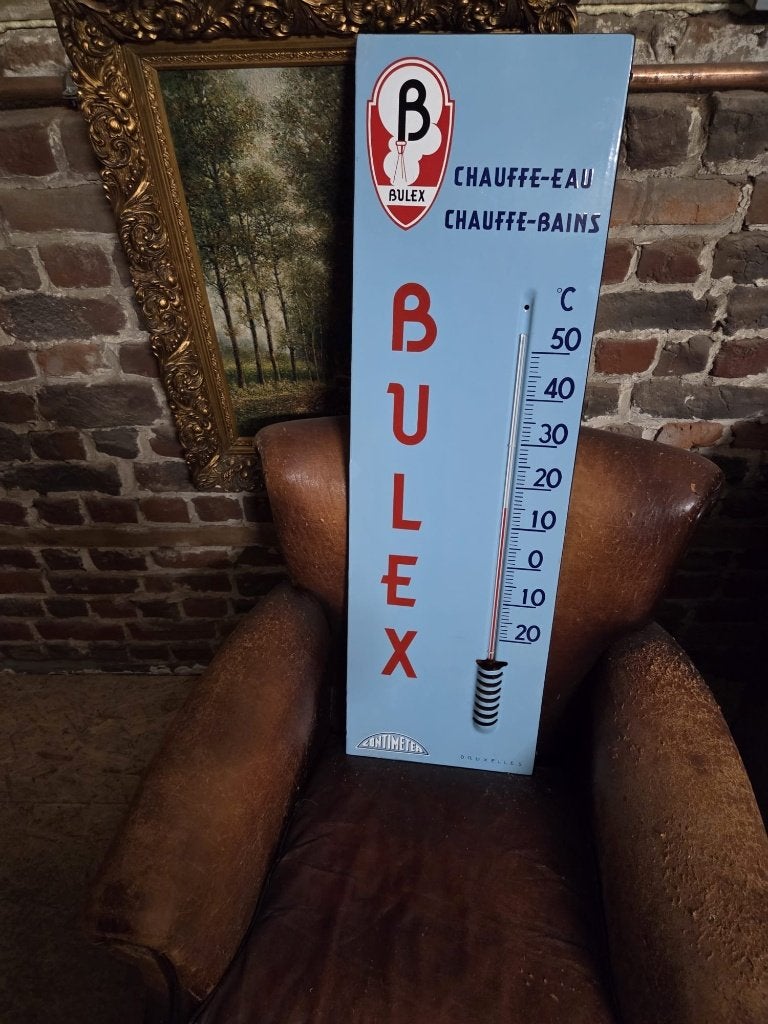 Mooie oude Emaille Bulex thermometer, Verzamelen, Ophalen, Huis en Inrichting