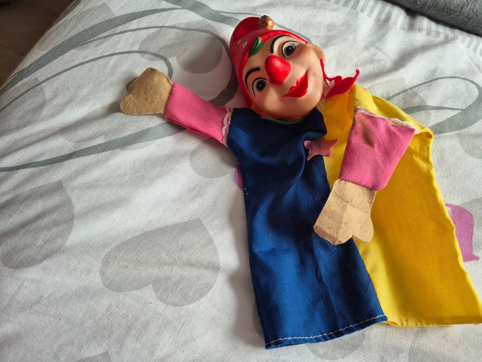 vintage handpop clown 30cm, Ophalen of Verzenden