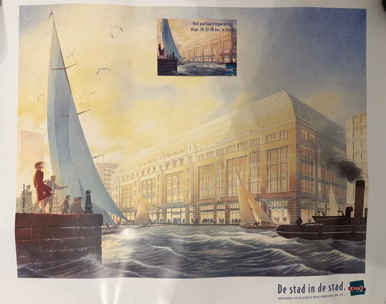 Affiche et carte postale Francois Schuiten état limité 60x80, Enlèvement ou Envoi, Rectangulaire horizontal, A1 jusqu'à A3, Comme neuf
