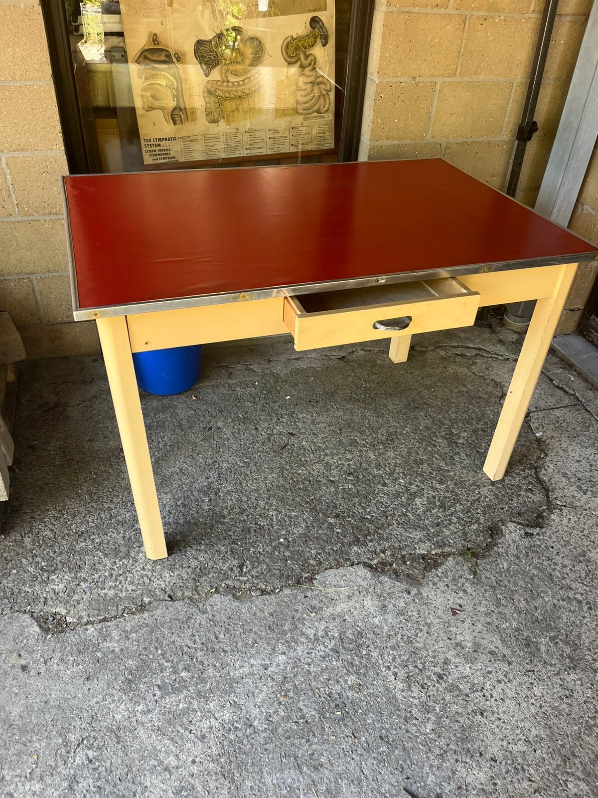 Table de cuisine vintage avec plateau en linoléum (1960), Enlèvement