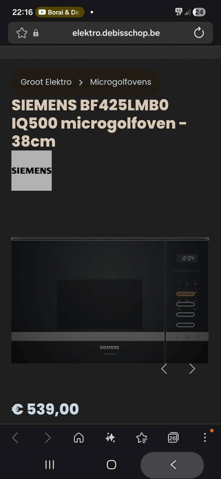 SIEMENS Inbouwmicrowave NIEUW!!!, Ophalen, Nieuw