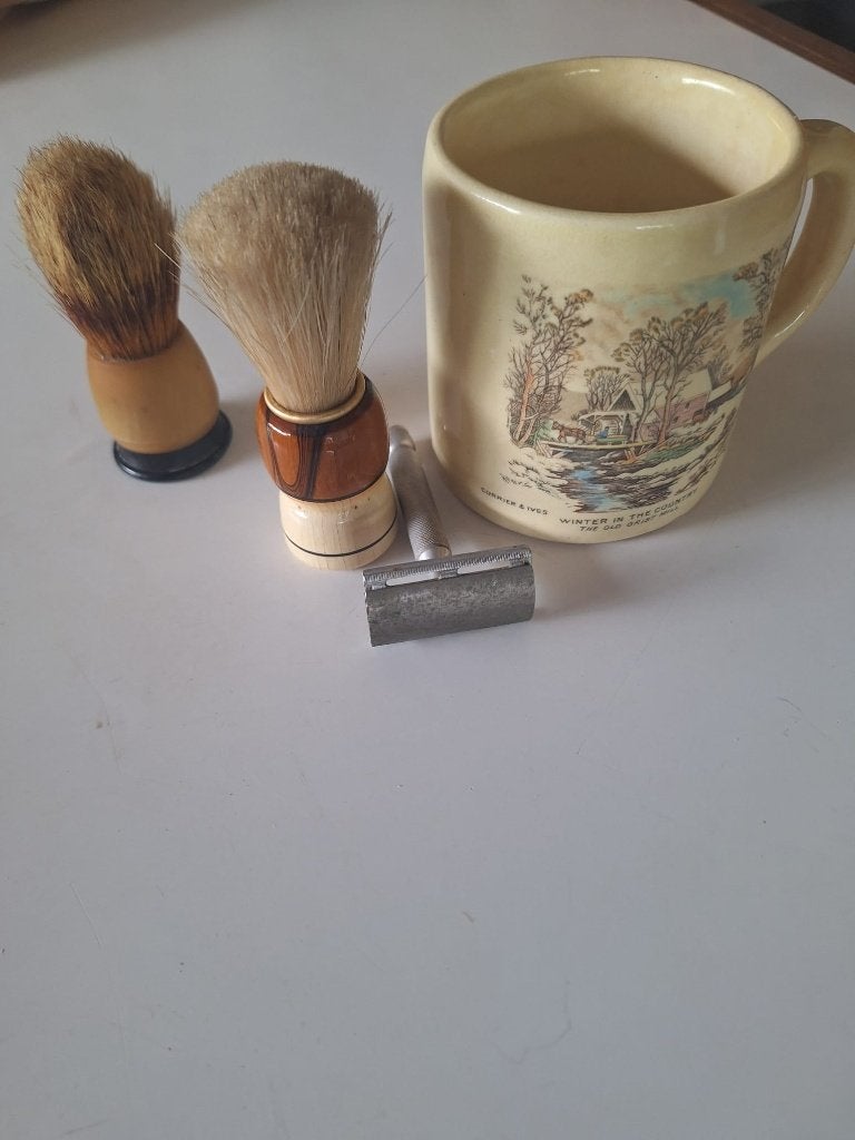 Vintage scheermateriaal, scheermok Currier & Ives, Verzamelen, Ophalen