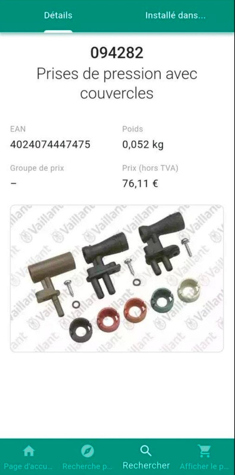 Prise de pression avec couvercle Vaillant turboMAX (Neuve), Envoi, Neuf
