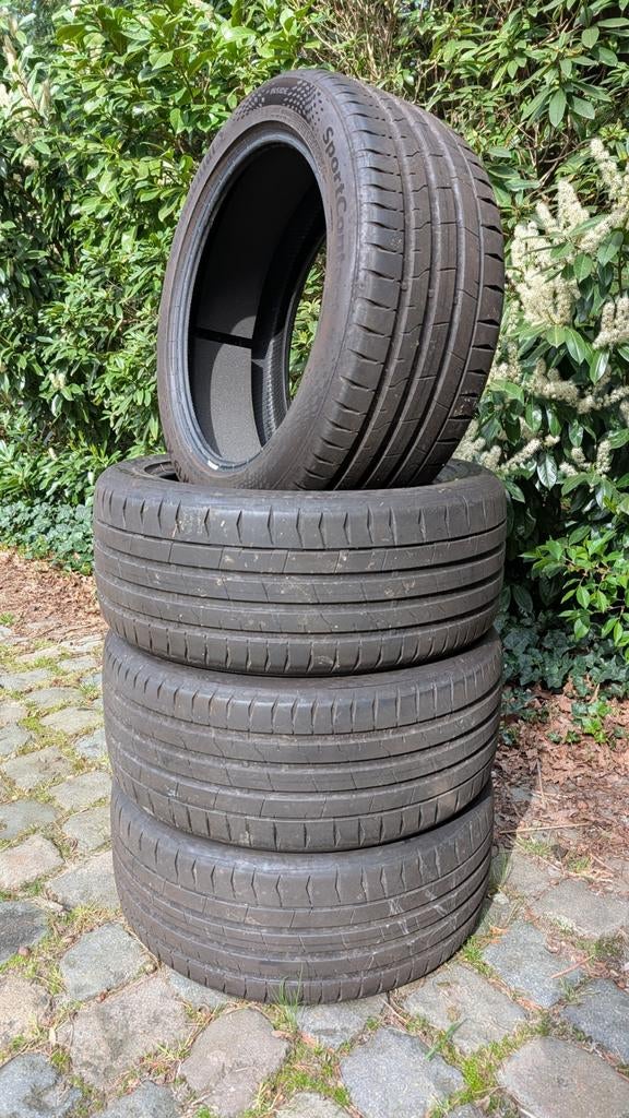 Set 4 zomer banden Continental SportContact Tesla Y, Auto-onderdelen, Banden en Velgen, Ophalen, Zomerbanden, Band(en)