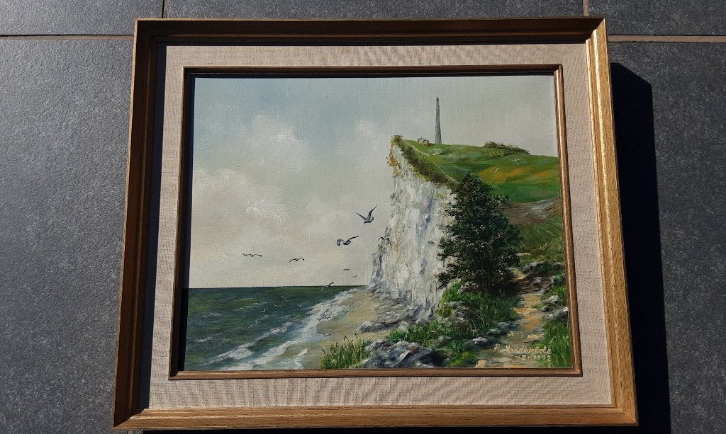 Peinture, Cap gris nez, Vandevelde, 1992, peinture à l'huile, Œuvre originale, Enlèvement ou Envoi, Peinture à l'huile, Paysage