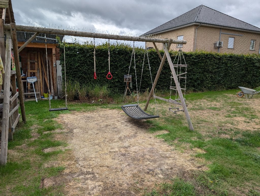 Grote houten schommel + Multi Kids Swing Large + klimnet, Enlèvement, Utilisé, Balançoire