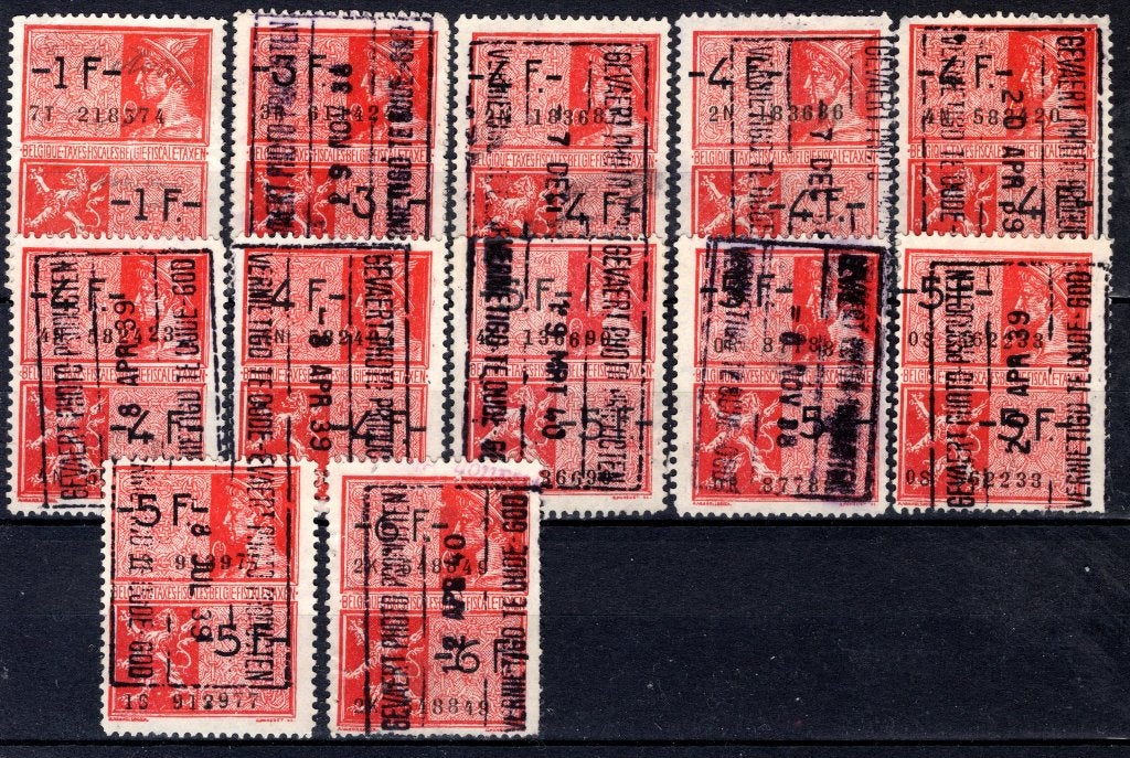 Fiscale zegel 1936 - 1-3-4-5-6 Fr, Verzenden