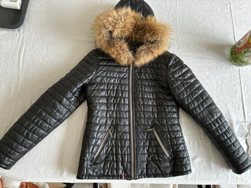 zwarte leren jas Oakwood, Vêtements | Femmes, Vestes | Hiver, Taille 38/40 (M), Enlèvement, Oakwood, Porté