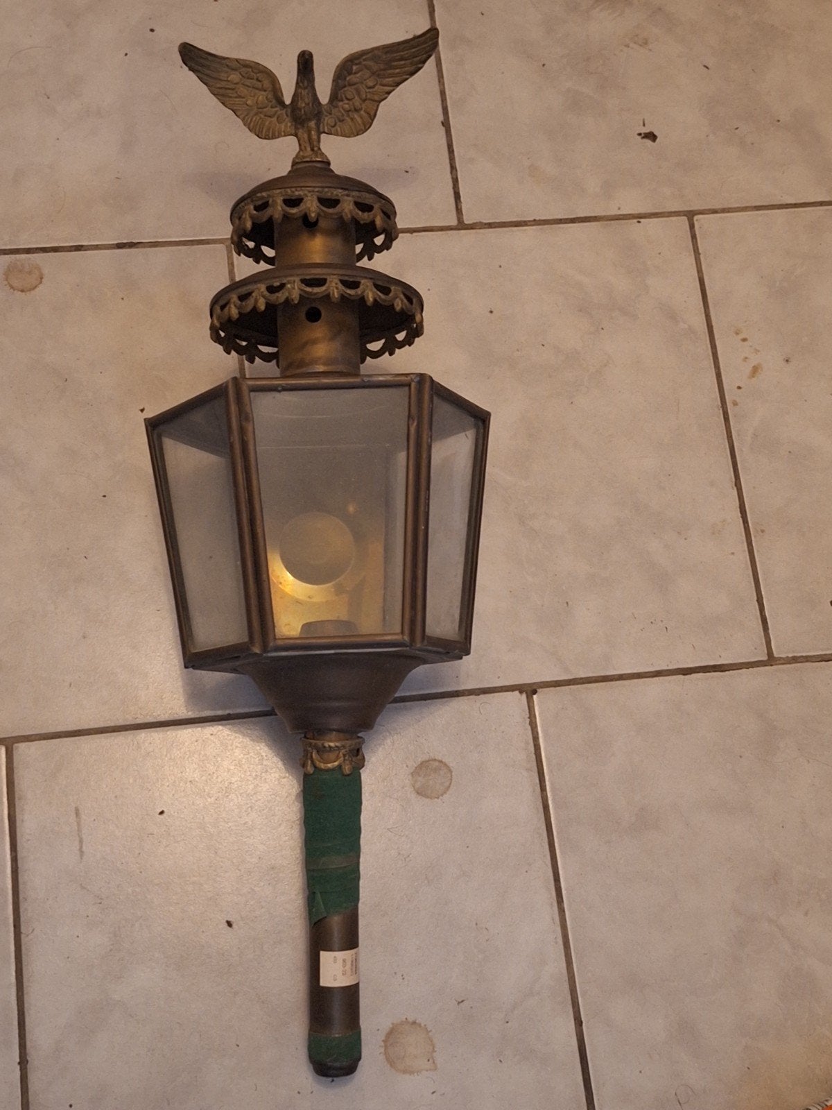 OUDE PAARDENKOETSLAMP ADELAAR BRONZEN NAPOLKANDELAAR, Ophalen of Verzenden