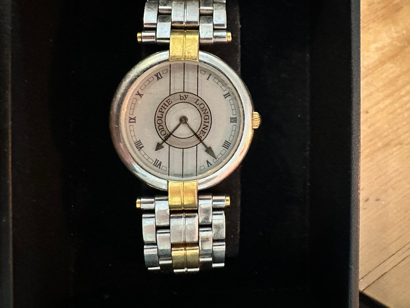 Vintage Rodolphe by Longines + doos & certificaat (1992), Enlèvement, Comme neuf