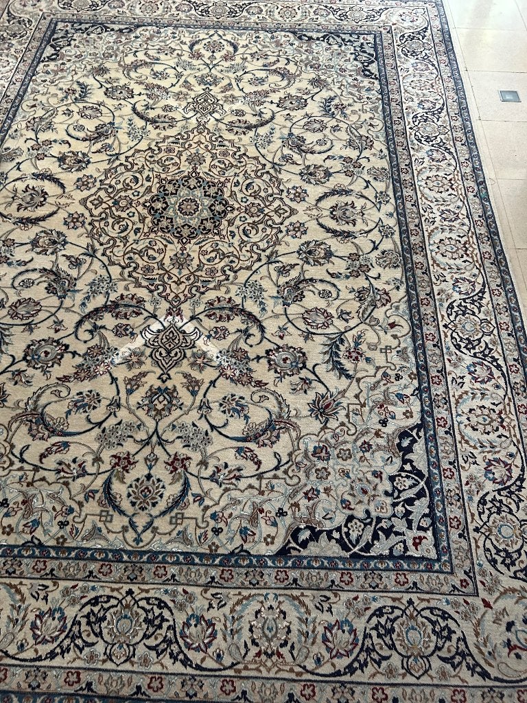 Handgeknoopt Nain zijde tapijt, Huis en Inrichting, Stoffering | Tapijten en Vloerkleden, Traditioneel ontwerp, 200 cm of meer