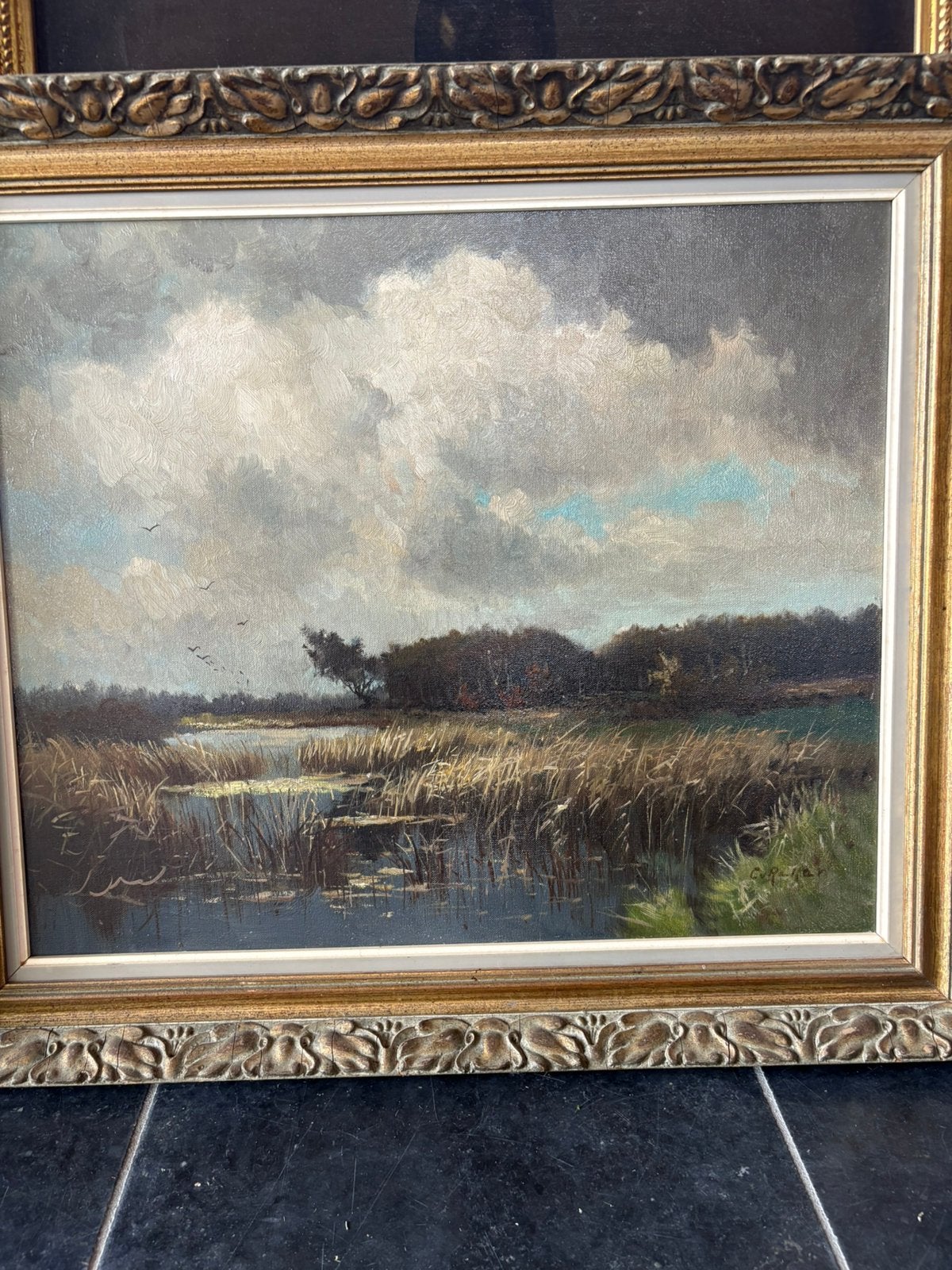 Olie op doek, Antiek en Kunst, Ophalen, Landschap, Doek