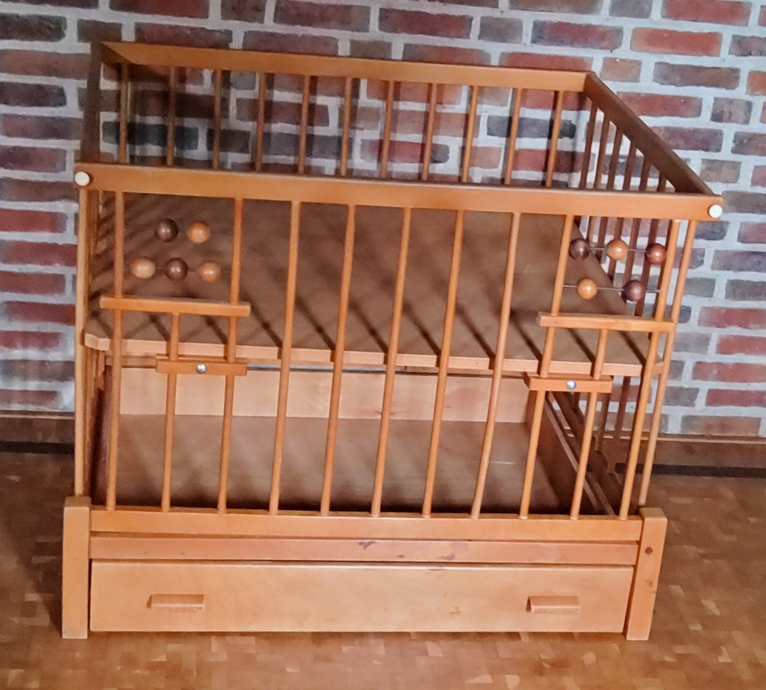 Houten Baby park/box met lade, Kinderen en Baby's, Ophalen, Gebruikt, Lade
