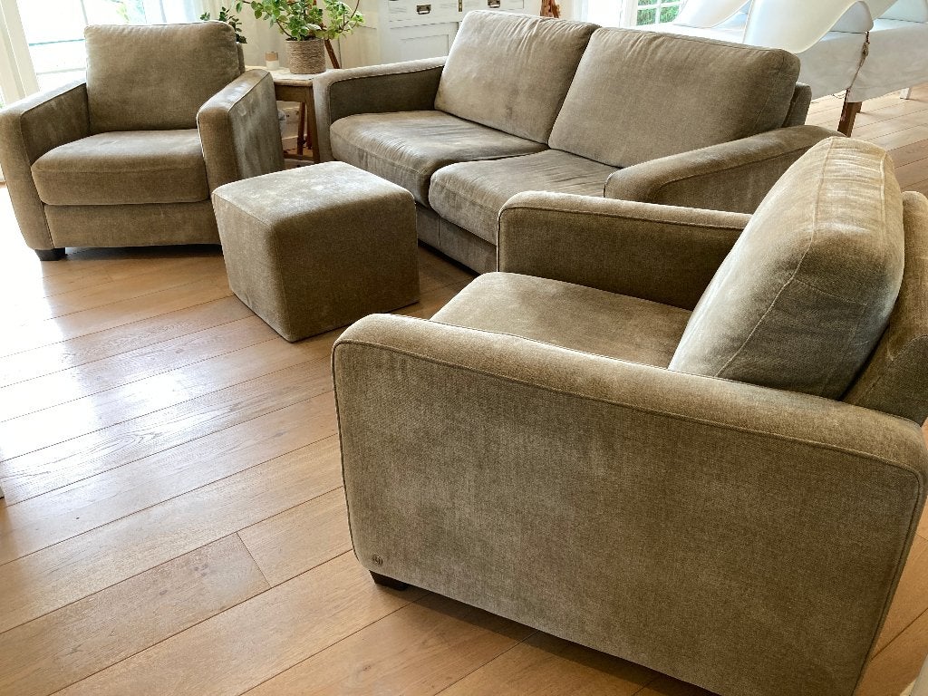 ZetelSET stof - 4 stuks (2,5//2x1//poef//NATUZZI) €260 ALLES, Maison & Meubles, Canapés | Salons, Utilisé, Banc droit, Tissus