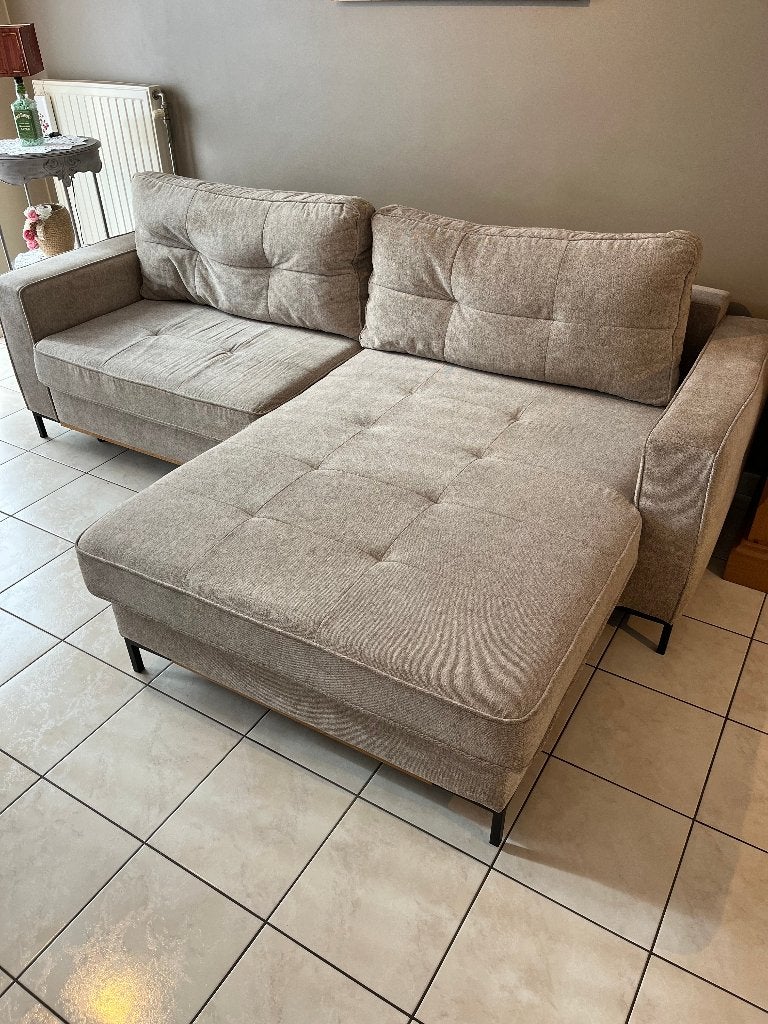 Hoekzetel te Koop, Maison & Meubles, Canapés | Salons, Comme neuf, Banc d'angle, Quatre personnes ou plus, 200 à 250 cm, 150 cm ou plus