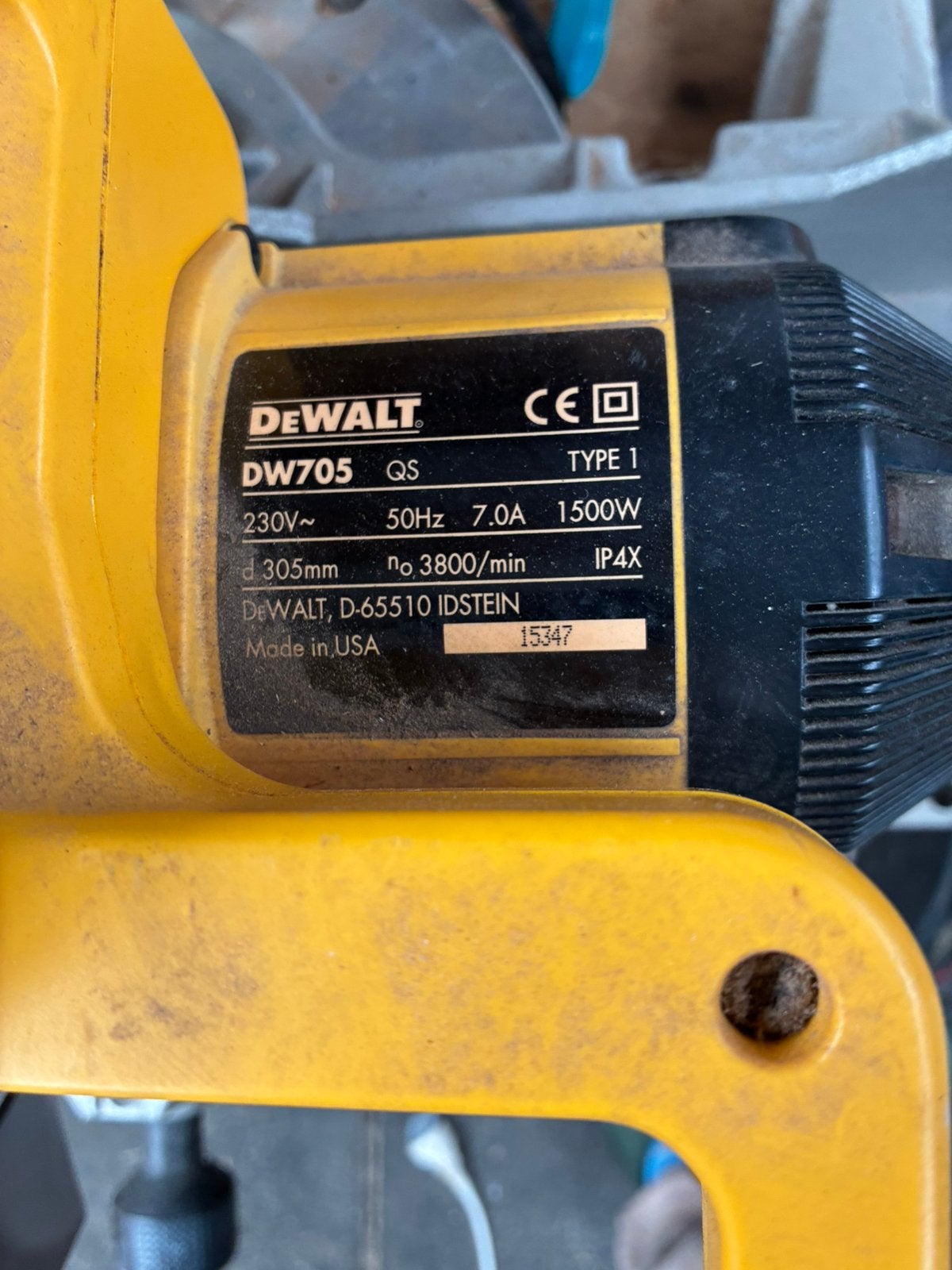De Walt DW705 afkort- en verstekzaag., Ophalen, Gebruikt, Afkortzaag, 30 tot 70 mm