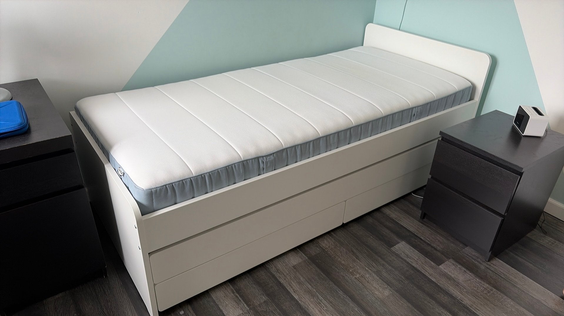 Ikea Släkt uitschuifbaar bed. Incl lattenbodem., Huis en Inrichting, Ophalen, Gebruikt, 90 cm, Eenpersoons