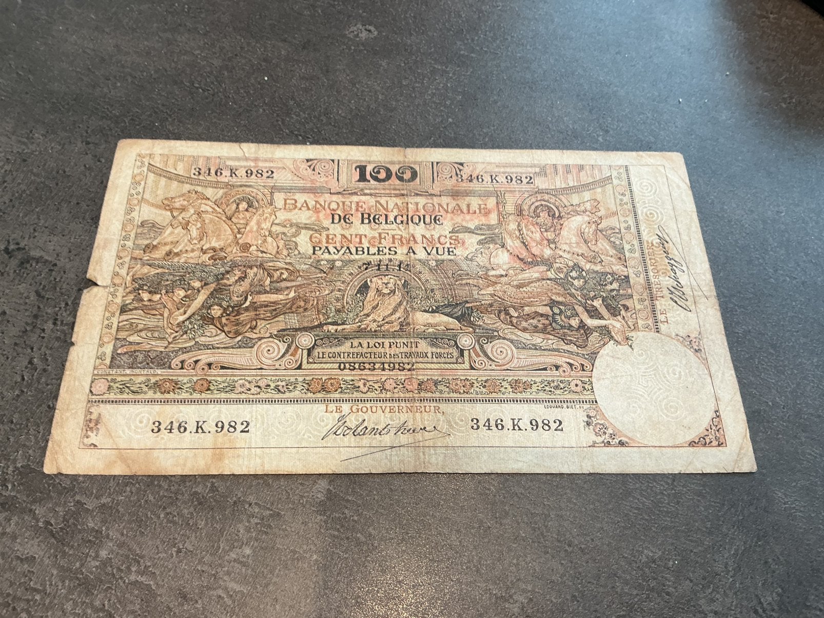België 100 Frank 1911, Postzegels en Munten, Bankbiljetten | België, Ophalen of Verzenden