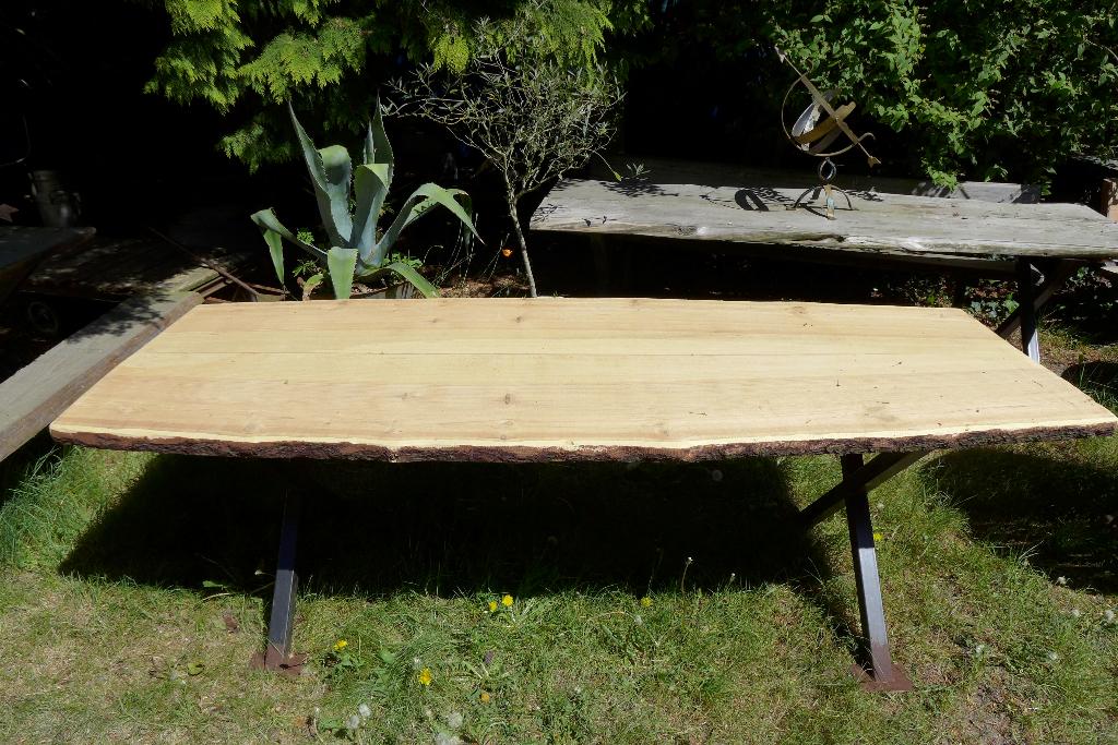 prachtige grote boomstam  tuintafel 242 cm, Ophalen, Nieuw, Rechthoekig, Hout