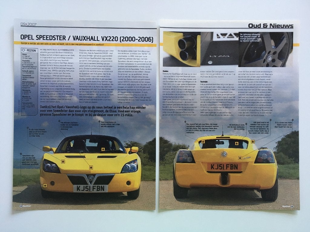 Article sur l'Opel Speedster, Enlèvement ou Envoi, Comme neuf, Opel