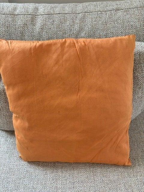 Kussen vintage, Huis en Inrichting, Vierkant, Oranje, Ophalen of Verzenden, Zo goed als nieuw
