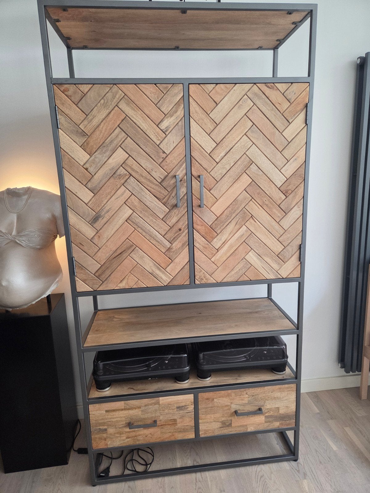 Buffetkast mangohout visgraat – 200 cm hoog, Ophalen