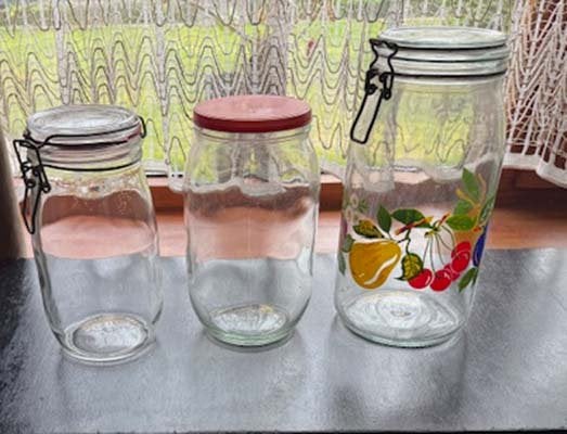 3 grands pots de conserve  avec couvercles - 10€, Enlèvement ou Envoi