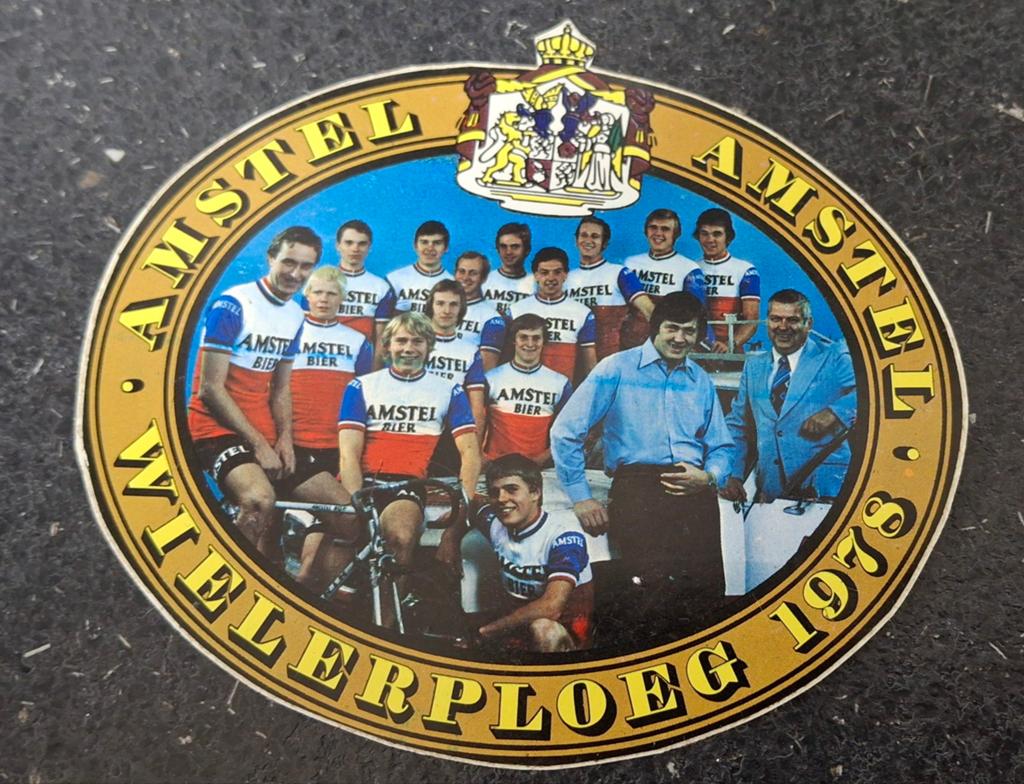 Sticker wielrennen ploeg Amstel Bier 1978, Verzamelen, Ophalen of Verzenden, Zo goed als nieuw, Sport