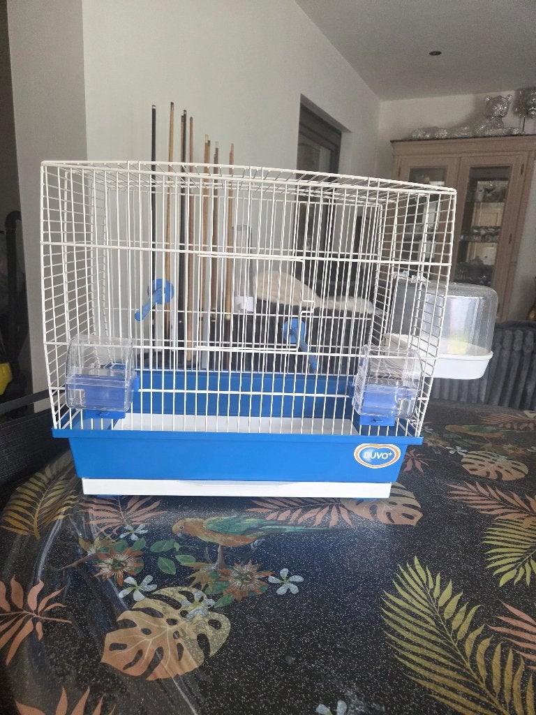 Cage à oiseau avec accessoires, Ophalen, Zo goed als nieuw