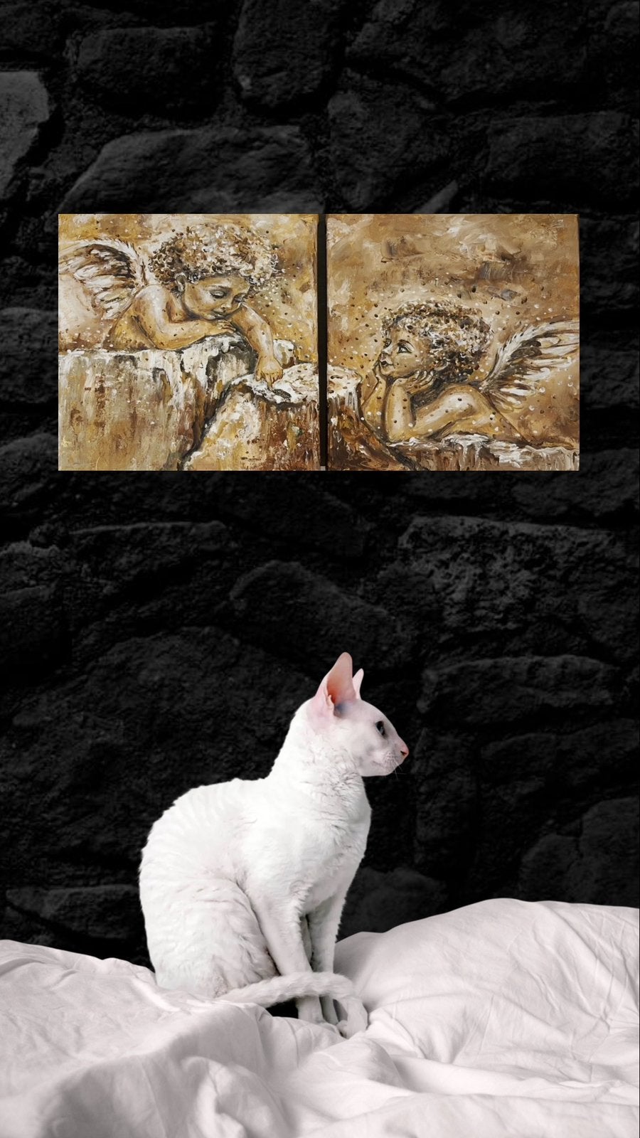 Schilderij engeltjes - putti door Mk Art, Antiek en Kunst, Ophalen of Verzenden