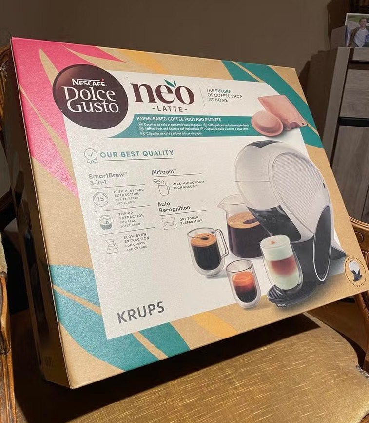 Dolce Gusto Latte - White. NIEUW in verpakking, Elektronische apparatuur, Ophalen, 2 tot 4 kopjes, Koffiepads en cups, Afneembaar waterreservoir
