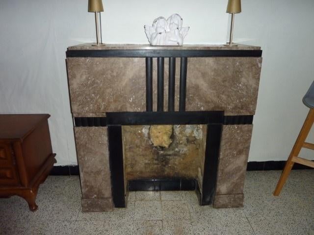 Prachtige Art Déco schouw vintage haard marmer natuursteen, Huis en Inrichting, Haarden, Ophalen, Gebruikt, Inbouwhaard, Overige soorten