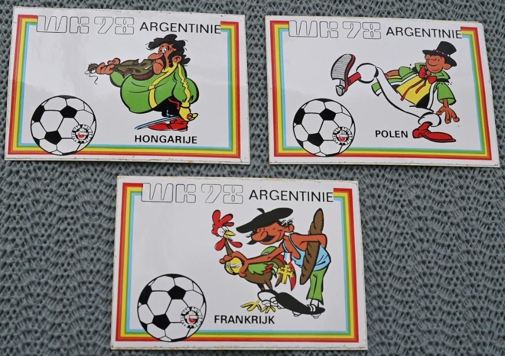 WK 78 Argentinie / 11 Landenstickers / 9,5 x 6,5 cm, Verzamelen, Ophalen of Verzenden, Gebruikt, Poster, Plaatje of Sticker