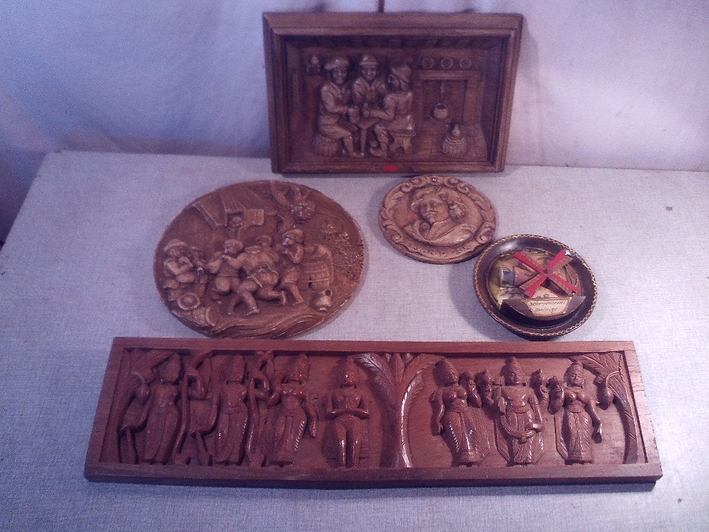 5 Mooie Oude Wandborden / Wandecoraties, Ophalen of Verzenden