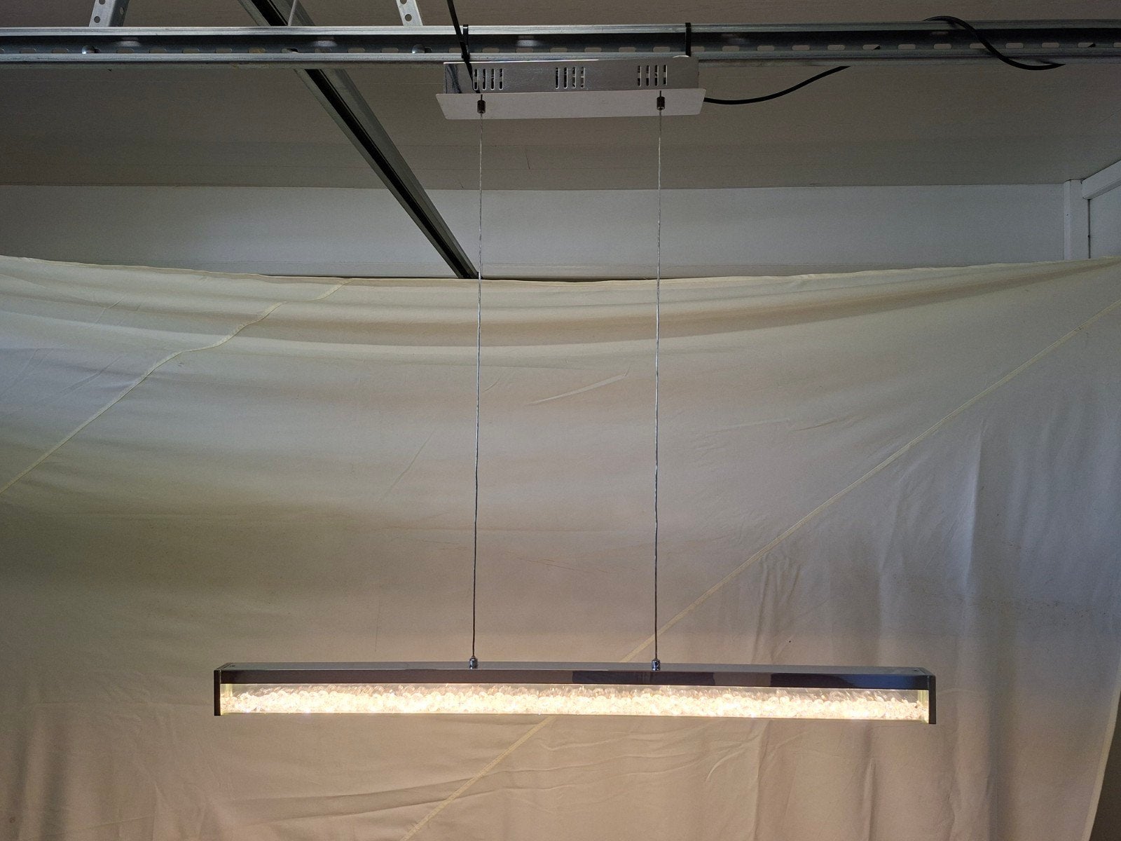 LED hanglamp met kristallen, Ophalen, Zo goed als nieuw, Glas, Modern