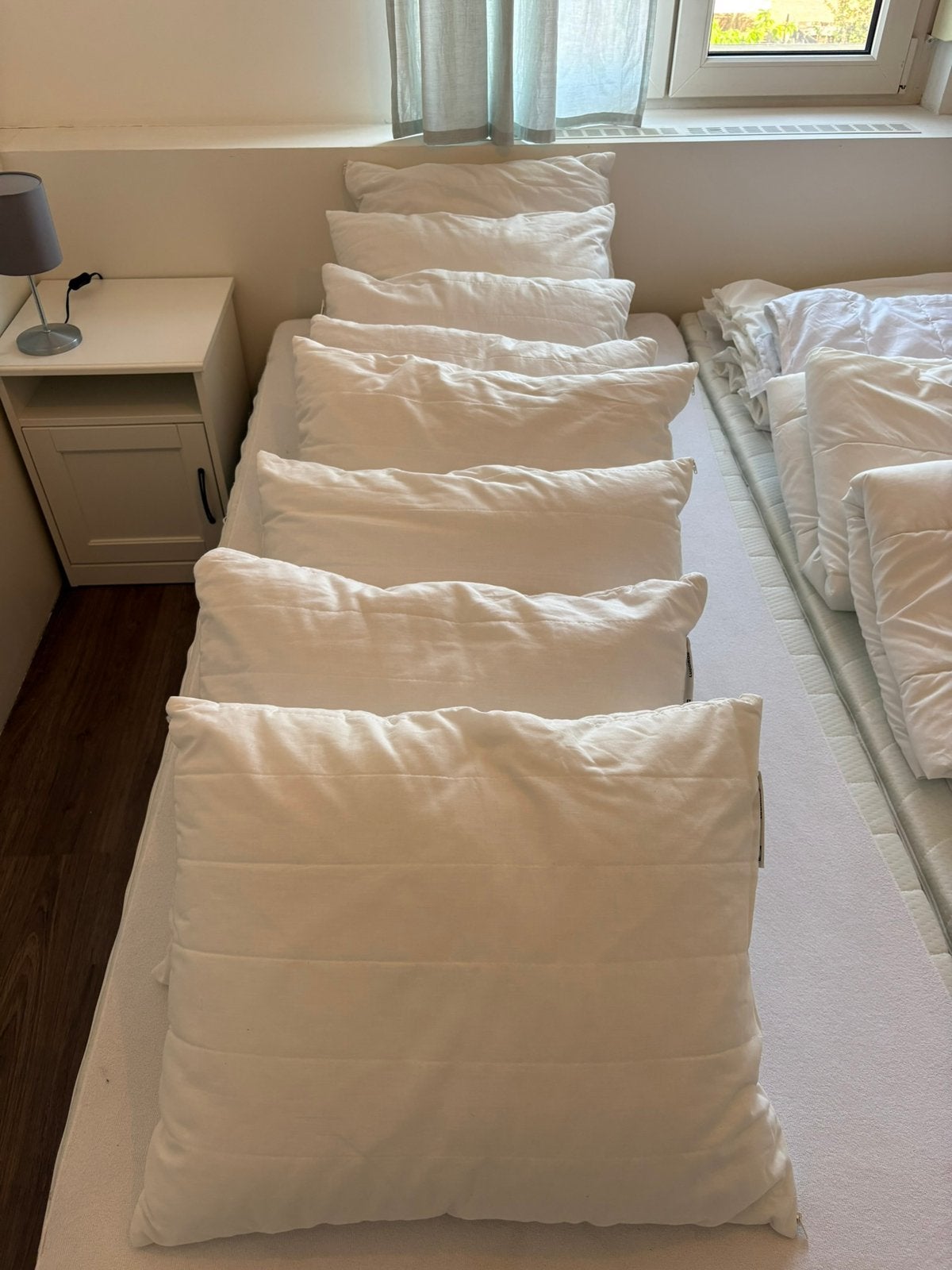 6 coussins, Maison & Meubles, Chambre à coucher | Linge de lit, Enlèvement, Comme neuf, Blanc, Oreiller